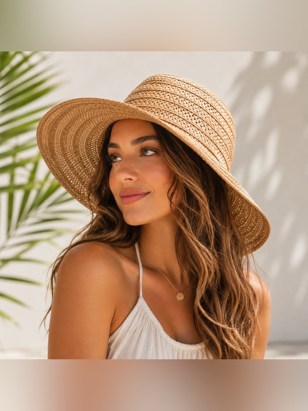 Jane & Berry Wide Brim Straw Sun Hat NWT